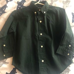 Boys Dark Green Ralph Lauren Button up